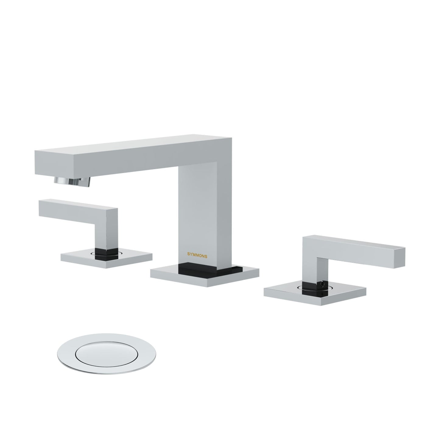 Symmons Duro Polished Chrome Widespread 2-handle WaterSense High-arc Commercial/Residential Handle Bathroom Sink Faucet with Drain