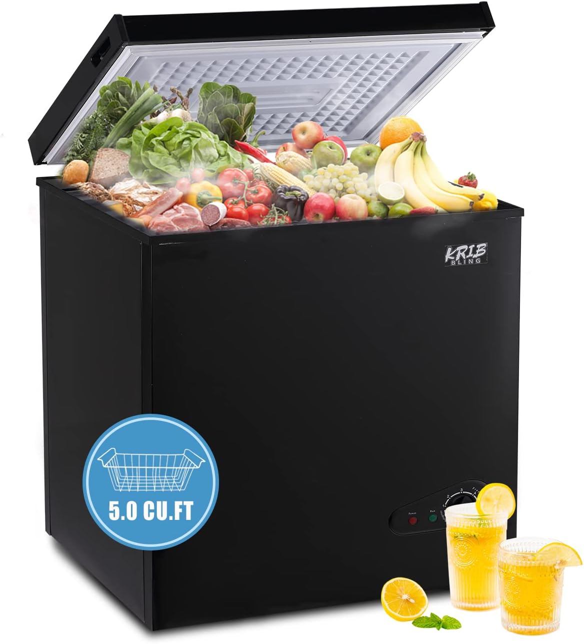 Runesay 5-cu ft Garage Ready Chest Freezer Black )