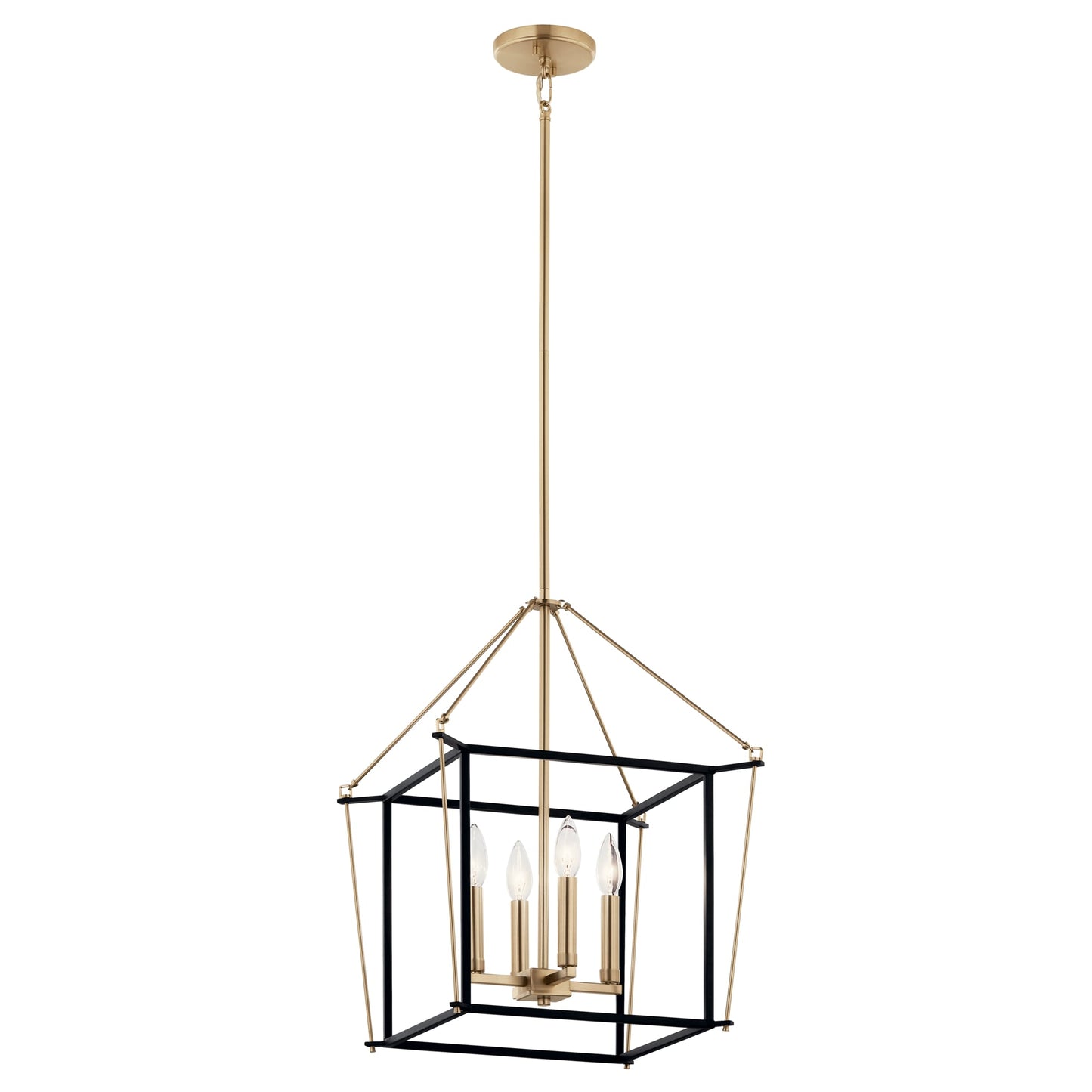 Kichler Eisley 4 -Light Champagne Bronze Modern/contemporary Lantern Medium Hanging Pendant light 6297757