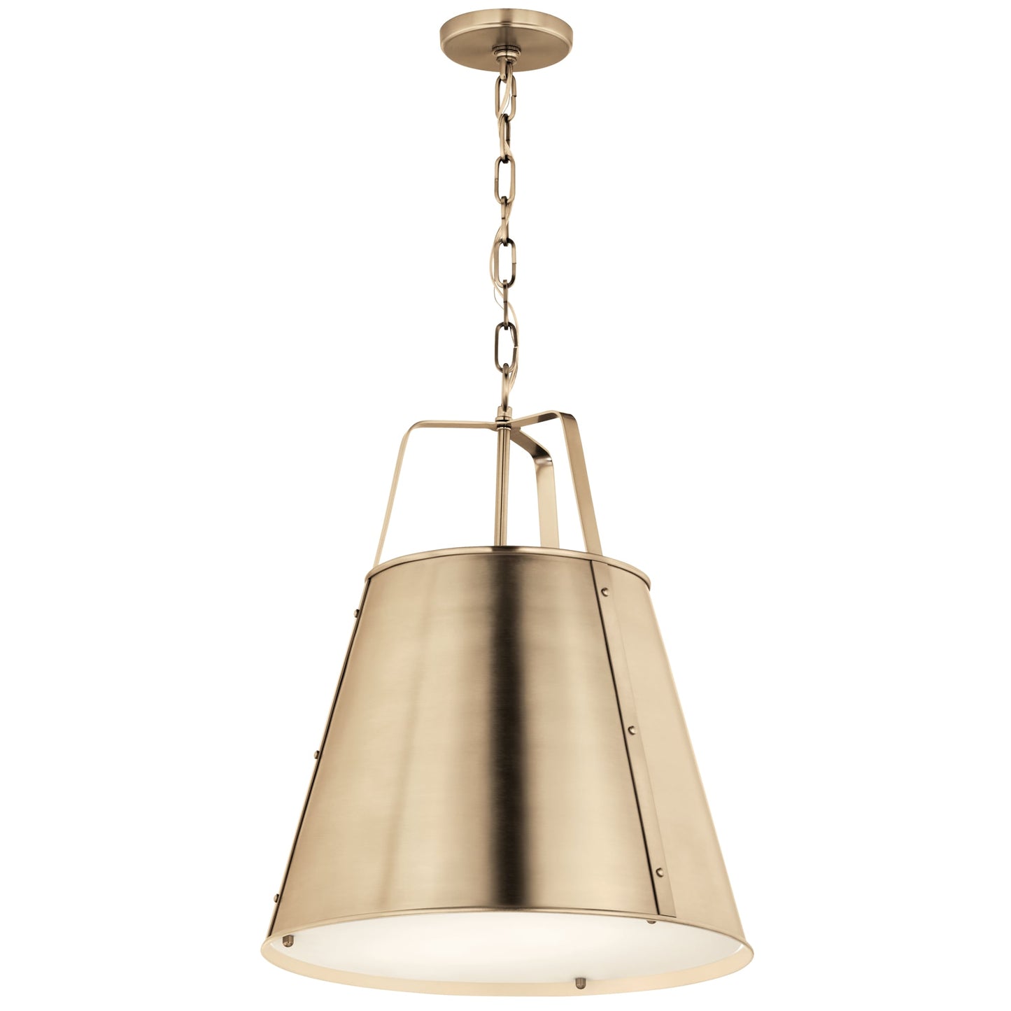 Kichler Etcher 2 -Light Champagne Bronze Traditional Etched glass Cone Medium Hanging Pendant light 6297730