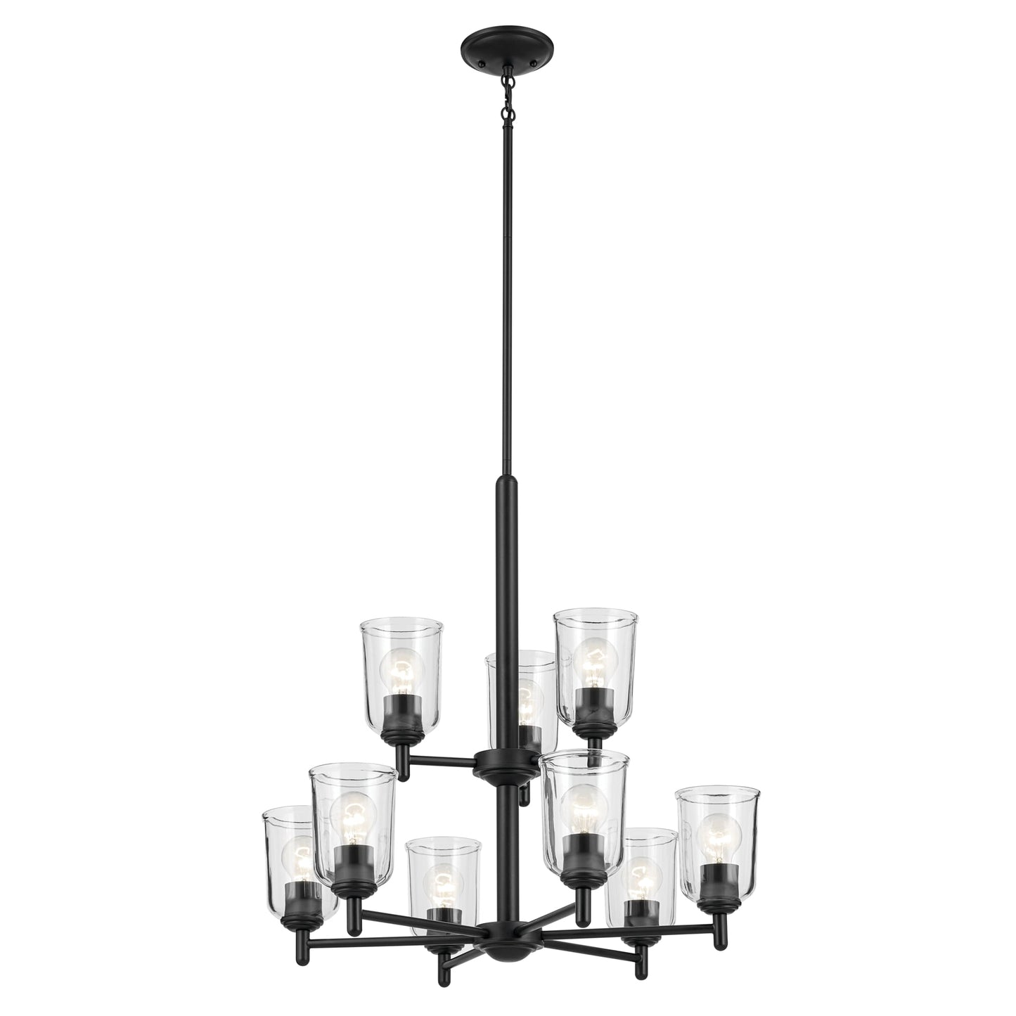 Kichler Shailene 9 -Light Black Traditional For Use in Bedrooms, Dining Rooms, Foyers, Kitchens, Living Rooms Chandelier 6297518