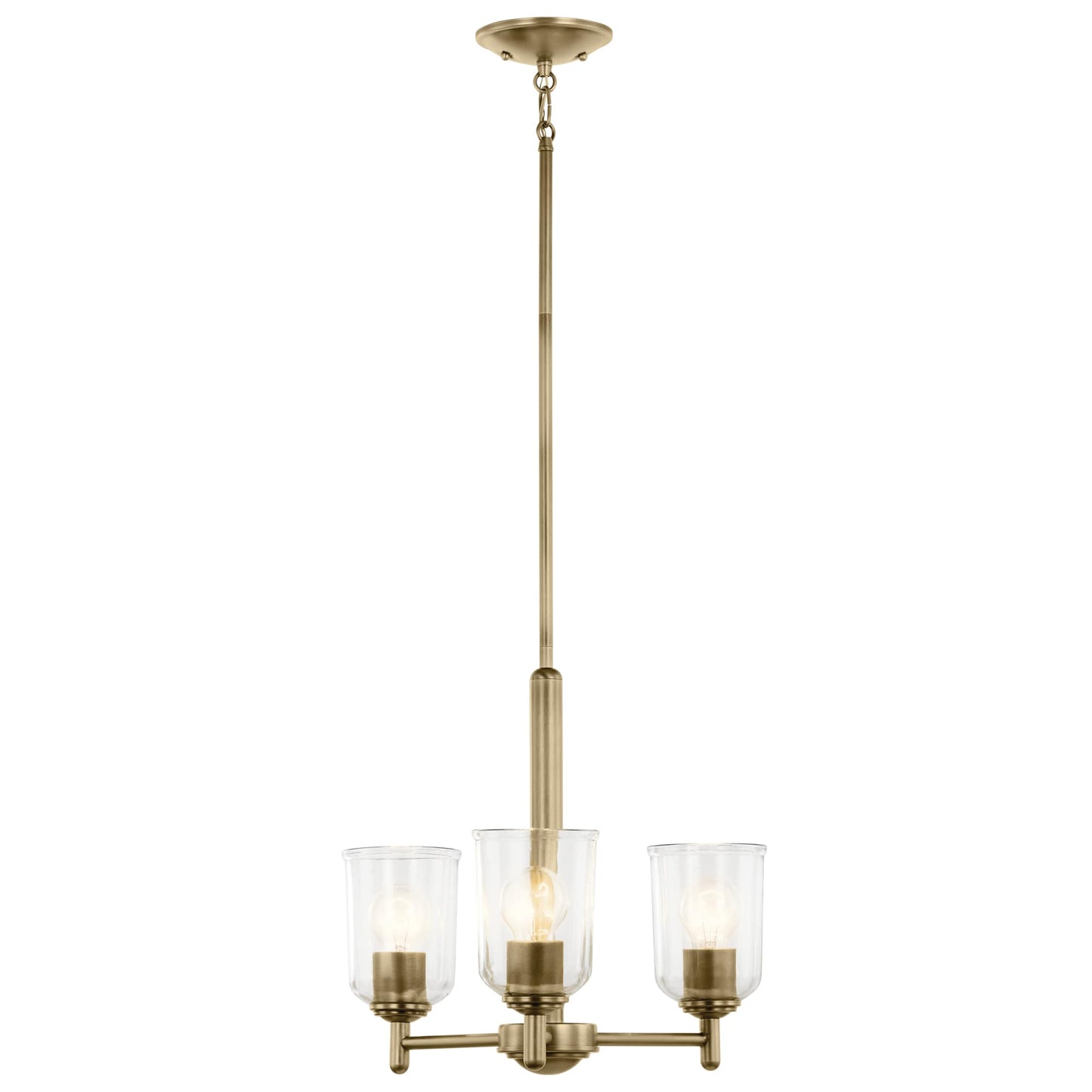 Kichler Shailene 3 -Light Gold Traditional For Use in Bedrooms, Dining Rooms, Foyers, Kitchens, Living Rooms Chandelier 6297452