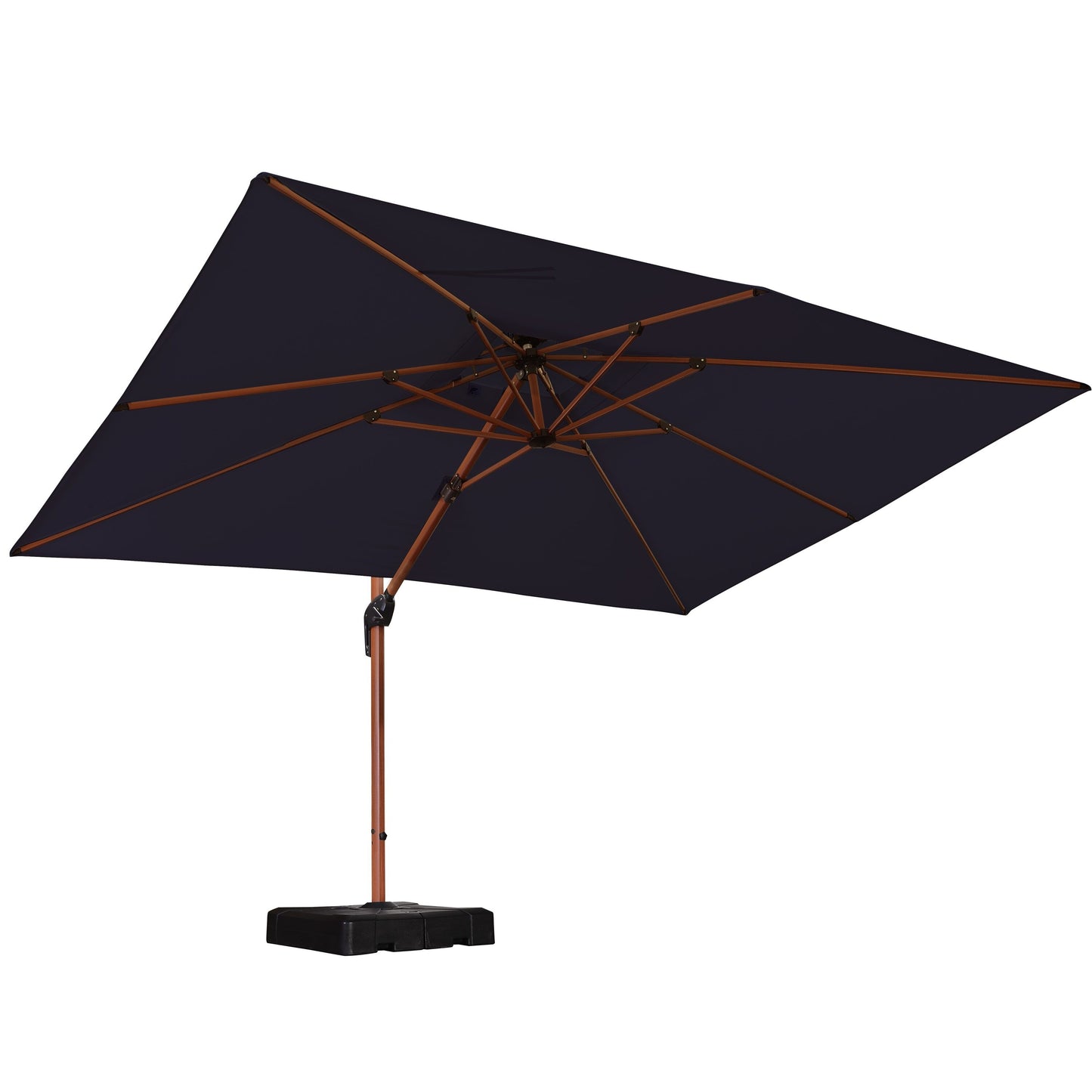 PURPLE LEAF 9-ft Aluminum Navy Crank Cantilever Patio Umbrella