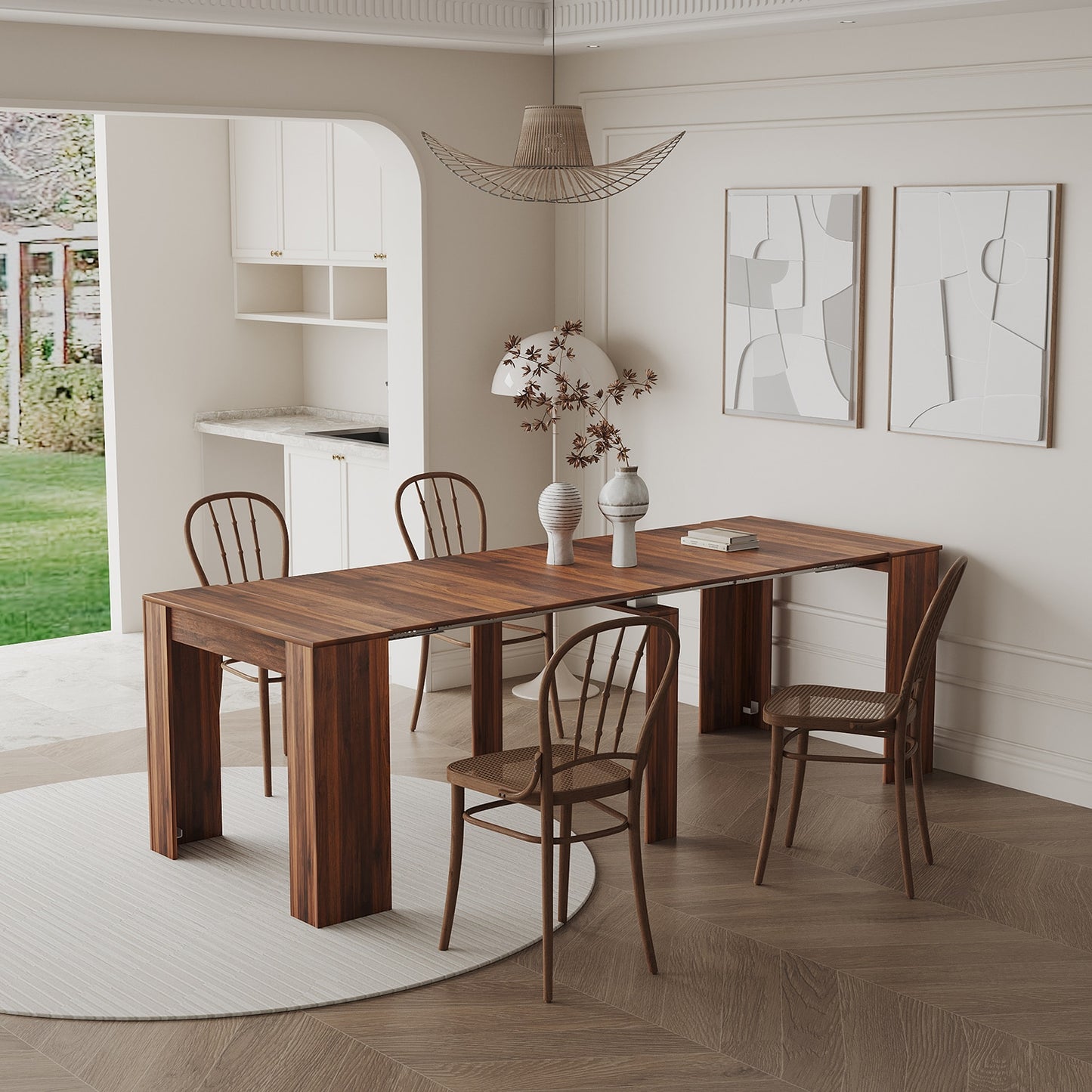 GZMR Modern Composite MDF 118.5-in W x 30.71-in H Console table