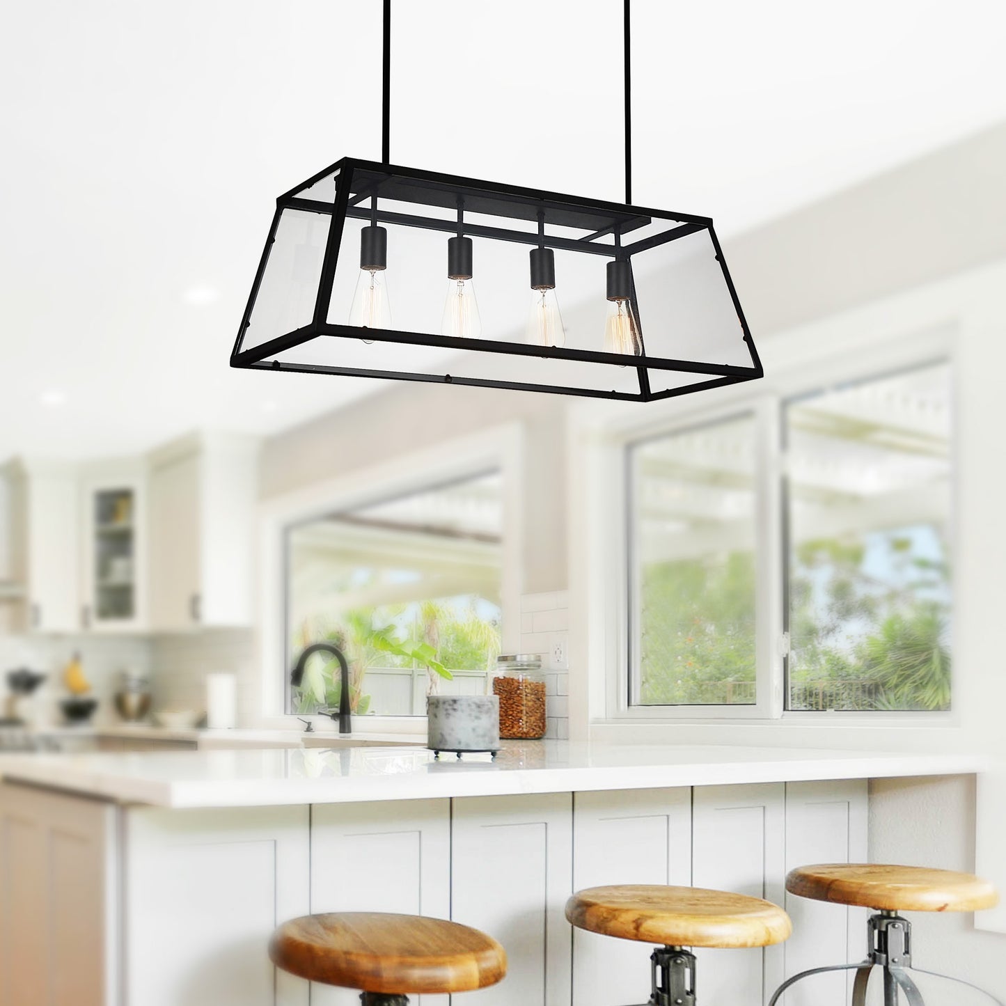 CWI Lighting Alyson 4 -Light Black Rustic For Use in Bathrooms, Bedrooms, Dining Rooms, Foyers, Kitchens, Living Rooms Chandelier