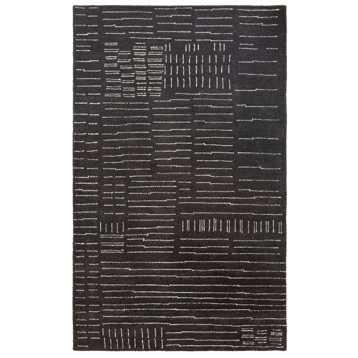Obeetee Nomad 5 x 8 (ft) Tufted Wool Charcoal Rectangular Indoor Geometric Pet Friendly Area rug