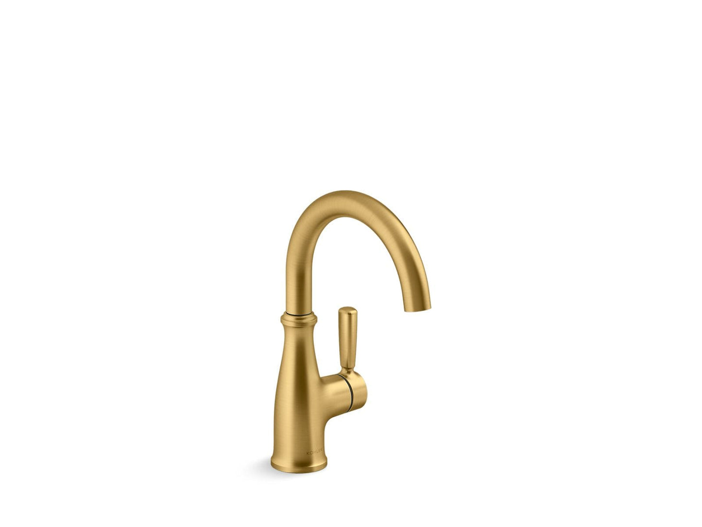 KOHLER 1.5 GPM Deck Mount Beverage Faucet in Vibrant Brushed Moderne Brass with Lever Handle