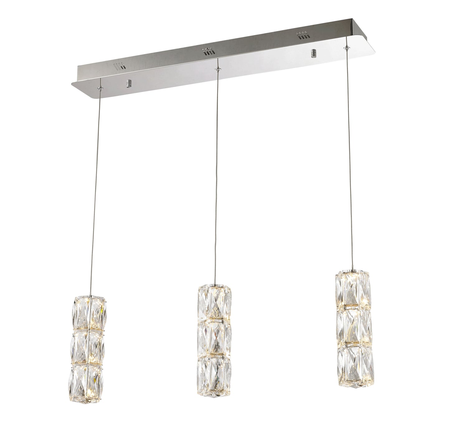 Elegant Decor Home Furnishing 3 -Light Chrome Modern/contemporary Linear Integrated LED Large Hanging Pendant light