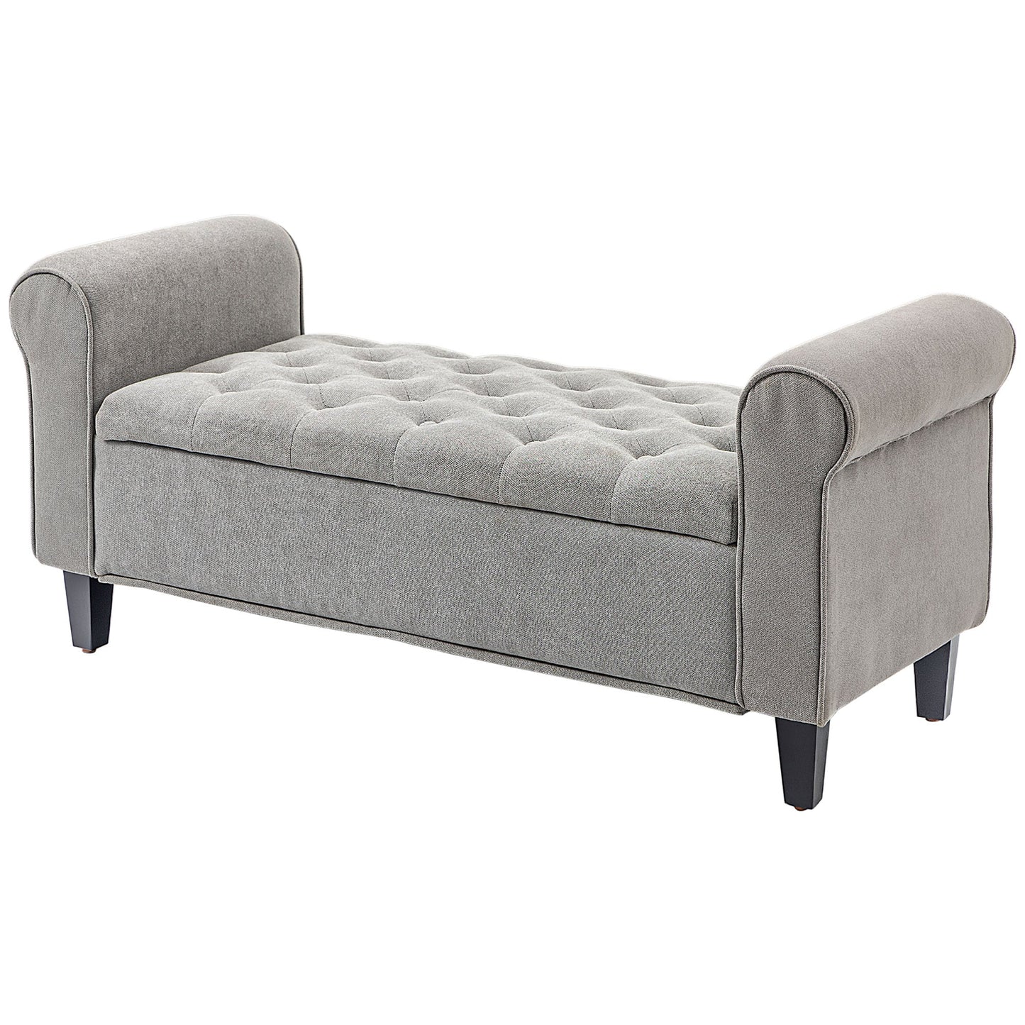 Lycvki Casual Light Gray Storage Bench with Storage 49.5-in x 8-in x 22.5-in