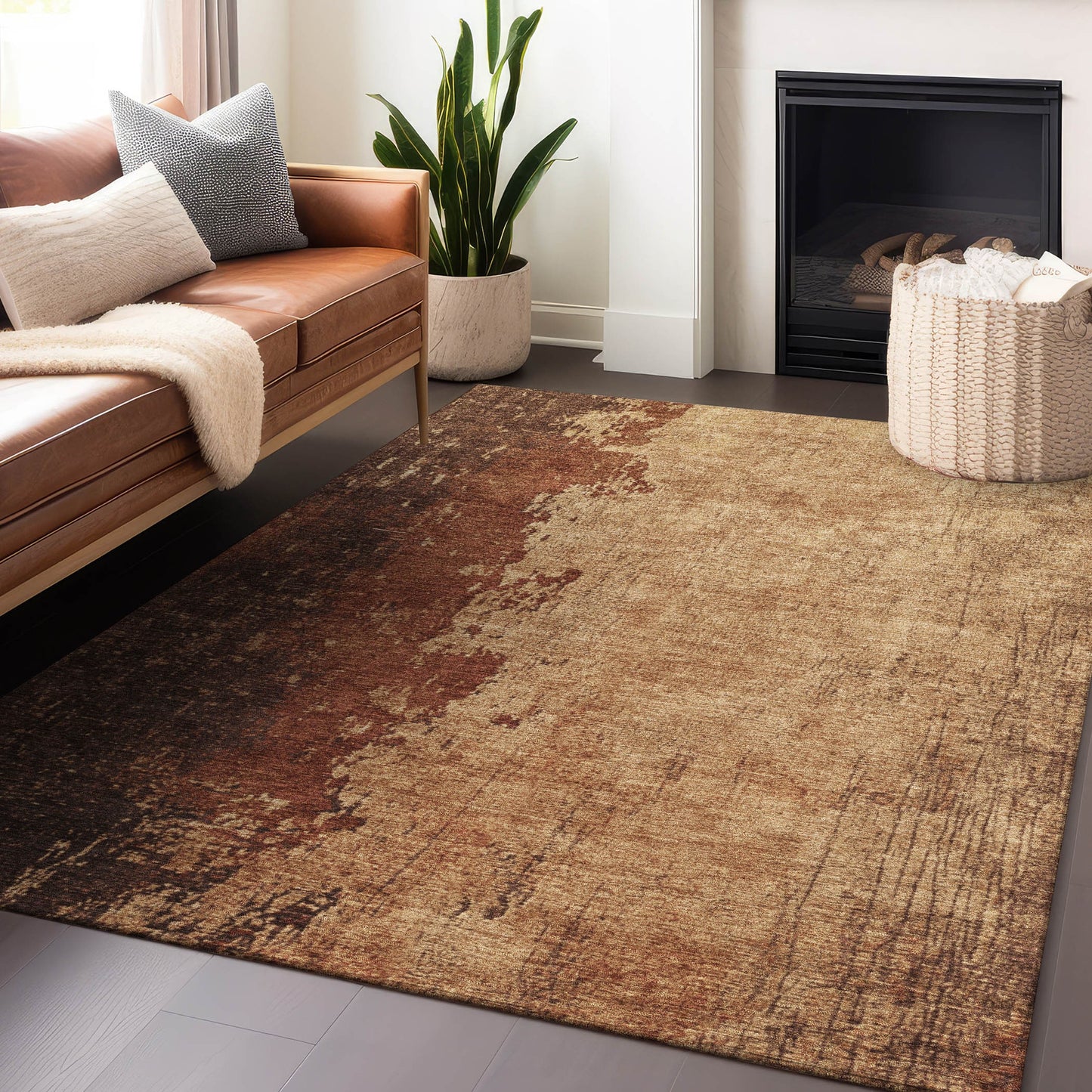 Addison Rugs Chantille ACN1912TA 9 x 12 (ft) Loomed Tan Rectangular Indoor/Outdoor Machine washable Pet Friendly Area rug