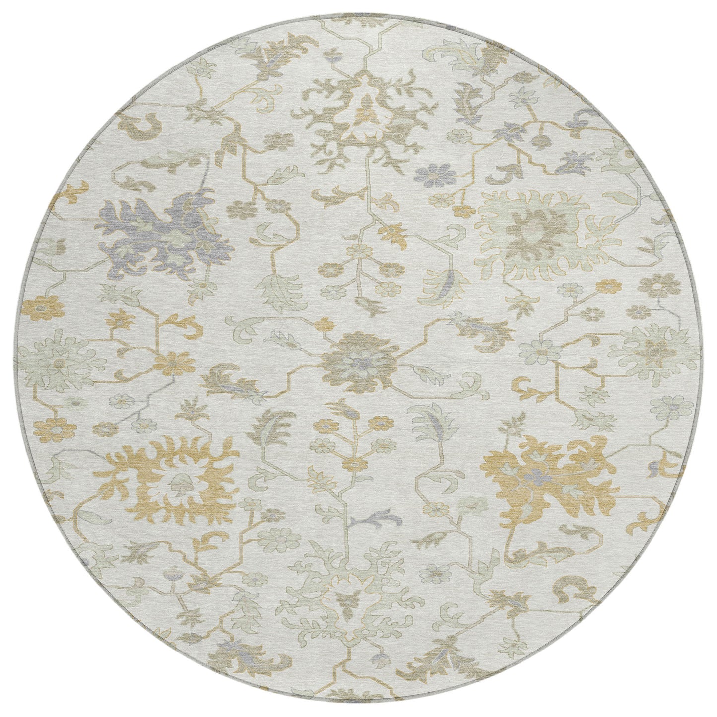 Addison Rugs Chantille ACN1854IV 8 x 8 (ft) Loomed Ivory Round Indoor/Outdoor Geometric Machine washable Pet Friendly Area rug