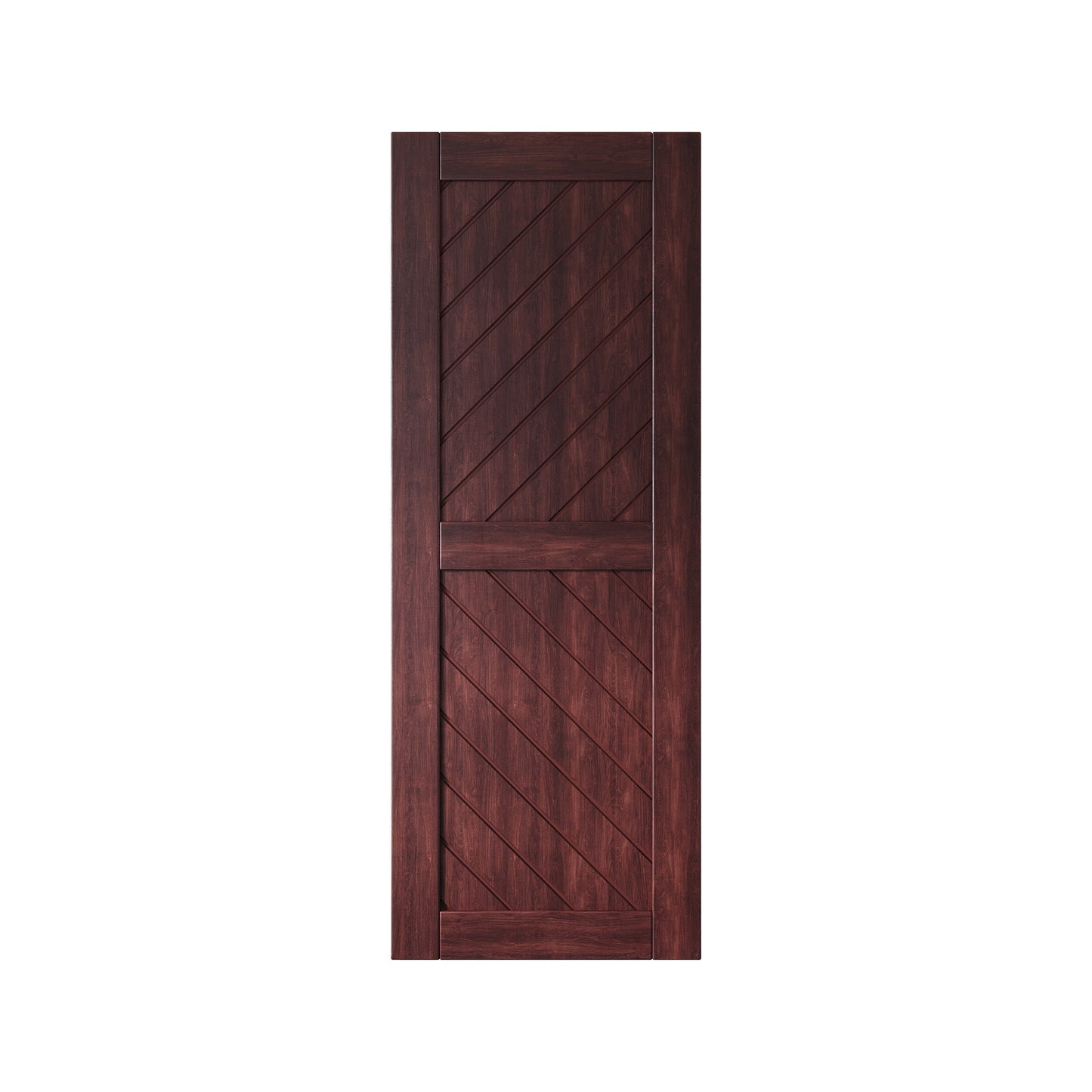 HOMACER 26-in x 80-in Red Mahogany Prefinished Non-standard Pine Wood Solid core Single Barn Door (Hardware Not Included)