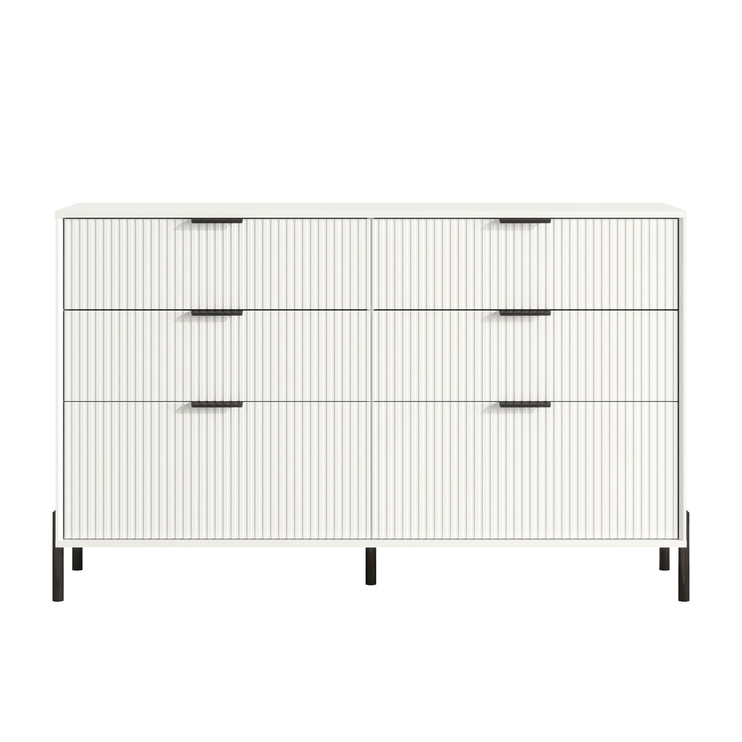 Festivo White 6 -Drawer Standard dresser