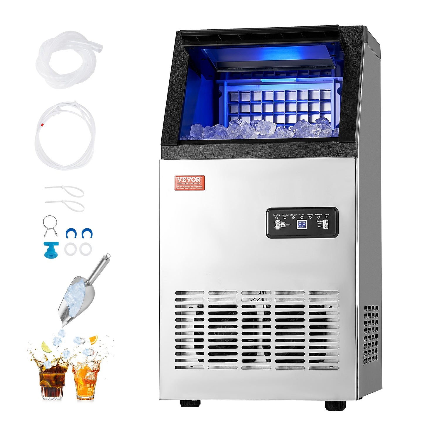 VEVOR 17-in Flip-up Door For Commercial Use Cubed ( Stainless Steel 430 + ABS )