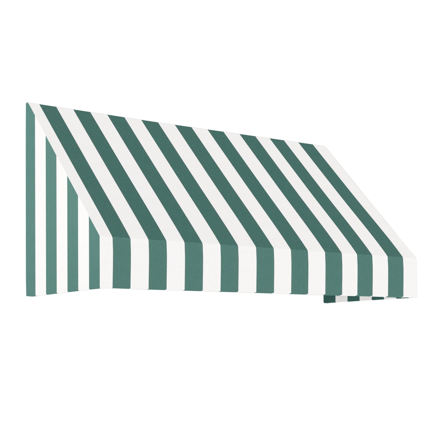 Awntech New Yorker 64.5-in Wide x 30-in Projection x 16-in Height Fabric Forest/White Stripe Striped Fixed Window/Door Awning