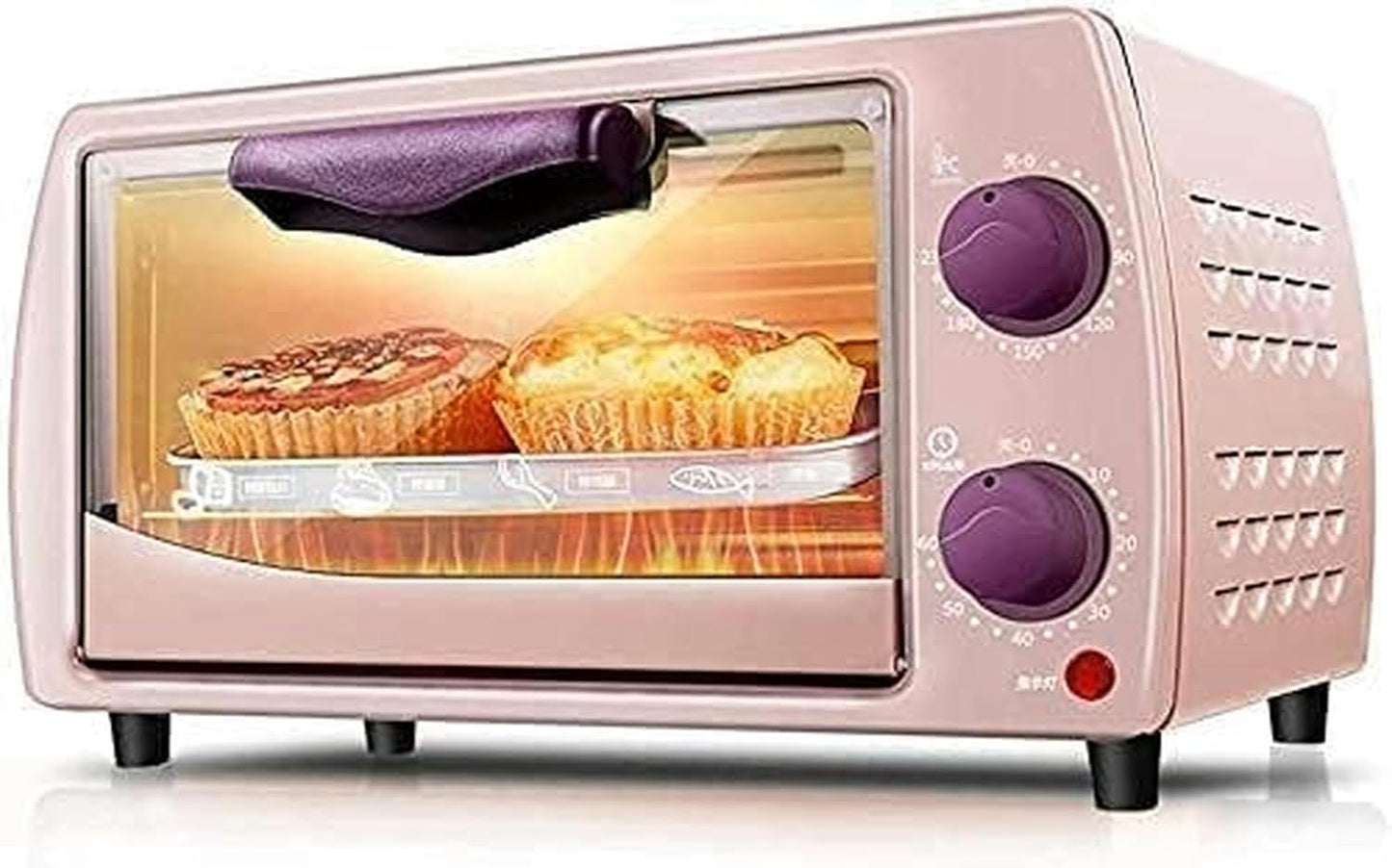 AMNOOL Mini Electric Oven Home Multifunctional Baking Oven Trifle Bread Hob Grill Home Small Baking Cake Pizza Oven 9L Mini Ovens (Color : Pink) (Pink) (Blue) Aesthetic and Practical-1*