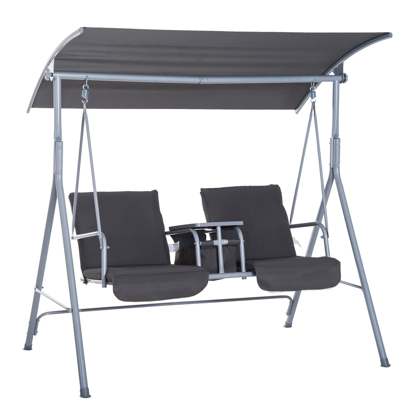 Siavonce 2 -person Black Steel Outdoor Swing