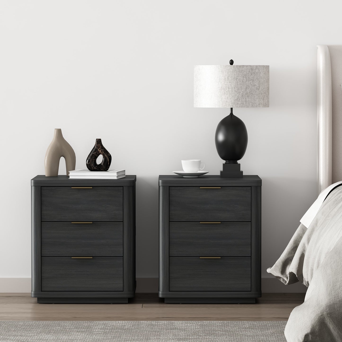 Manhattan Comfort Grey 6 -Drawer 20-in W x 24-in H Modern Nightstand
