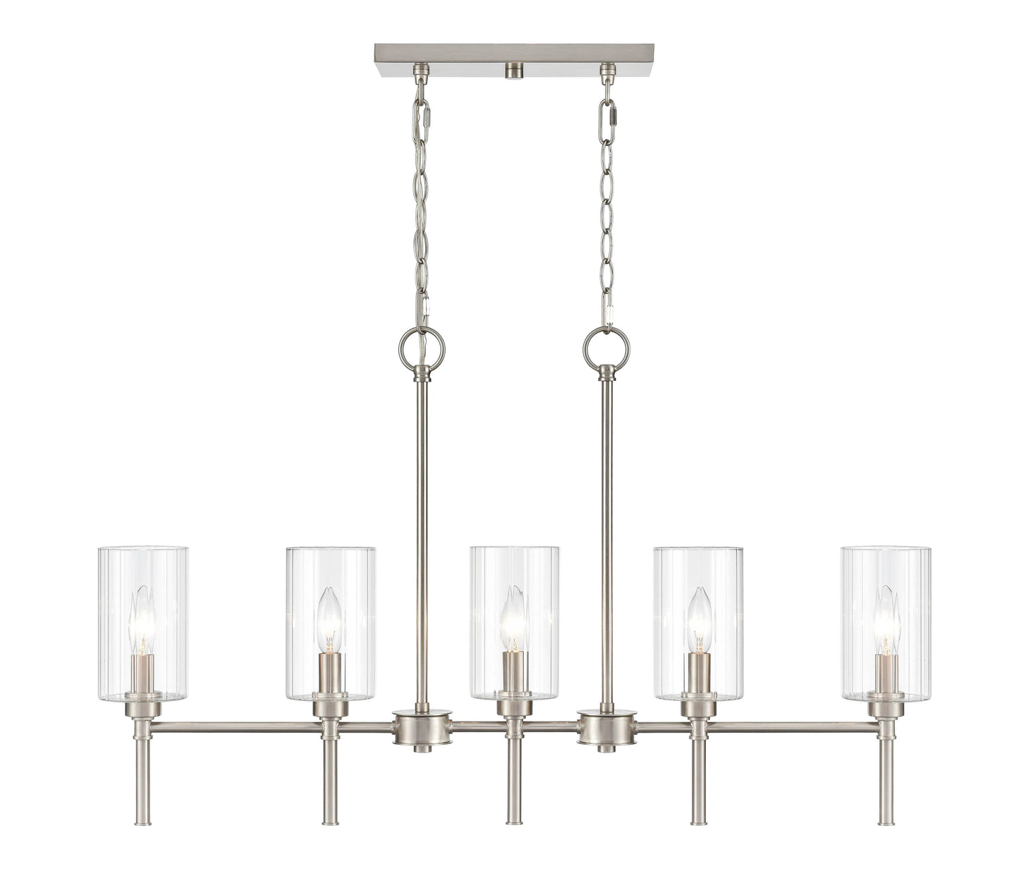 Millennium Lighting Chastine 5 -Light Brushed Nickel Modern/contemporary For Use in Bedrooms, Dining Rooms, Foyers, Kitchens, Living Rooms Chandelier