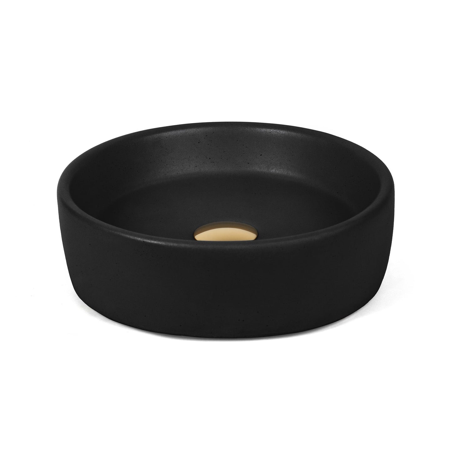 Concretti Concrete 13.5-in Vessel Round Modern Licorice Bathroom Sink