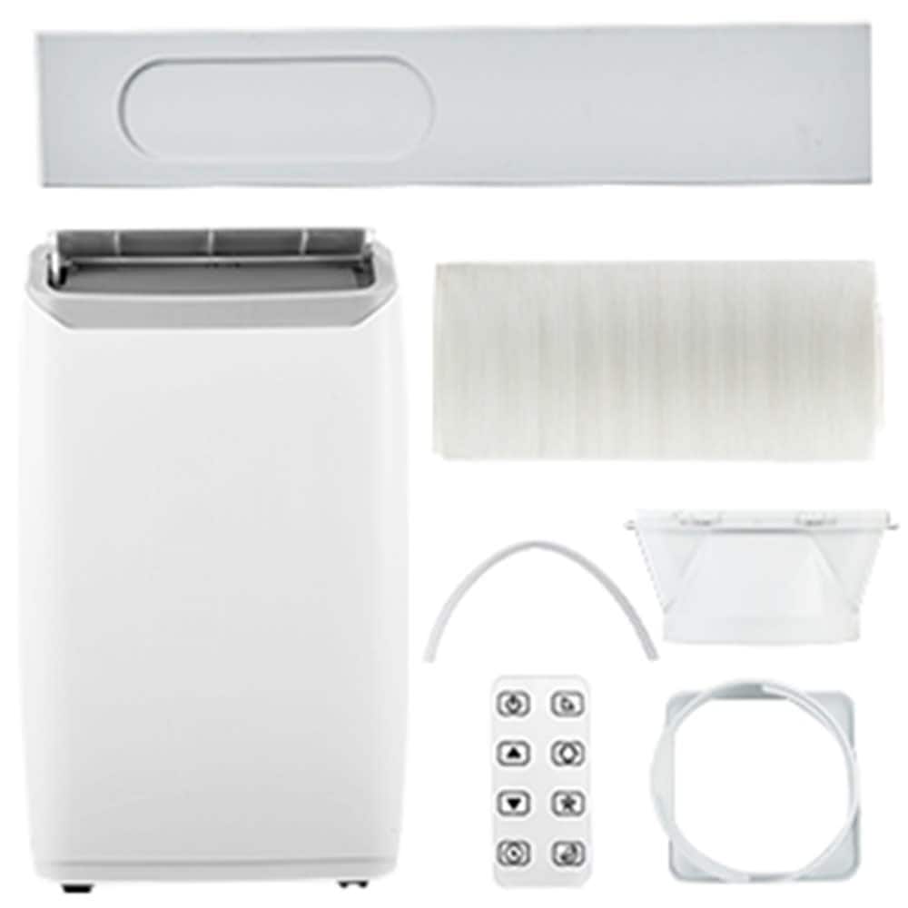 Qeetex 14000 BTU portable air conditioner for rooms up to 750 sq ft 3 in 1 portable air conditioner with fast cooling dehumidification three speed fan 24 hour timer remote control silent operation white