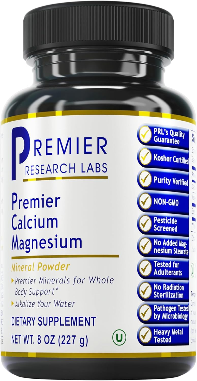 Premier Research Labs Calcium Magnesium - from Sango Coral Calcium - for Tooth Care, Bone & Joint Health - No Fillers or Additives - Supplements for Healthy Alkaline pH - Kosher - 8 oz