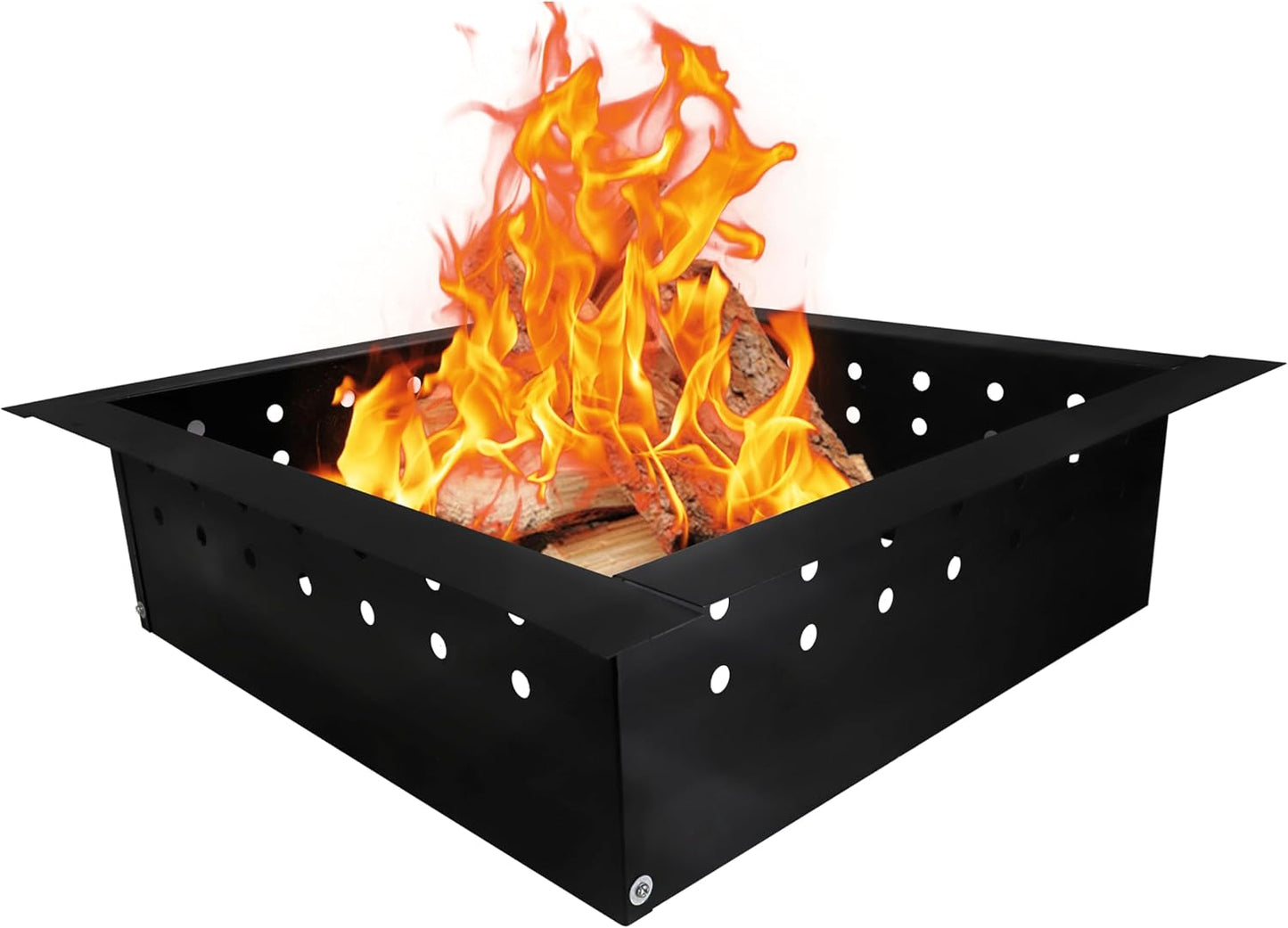 FEBTECH Square Smokeless Fire Ring – 36” OD x 30” ID Carbon Steel Portable Fire Pit Ring Liner- Elevate Your Outdoor Moments with Quick & Effortless DIY