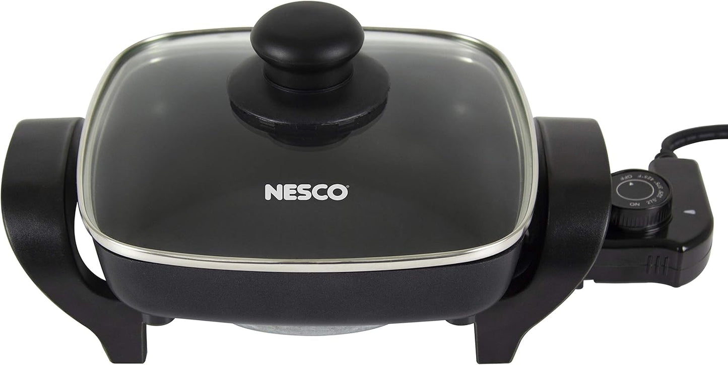 NESCO ES-08, Electric Skillet, Black, 8 inch, 800 watts