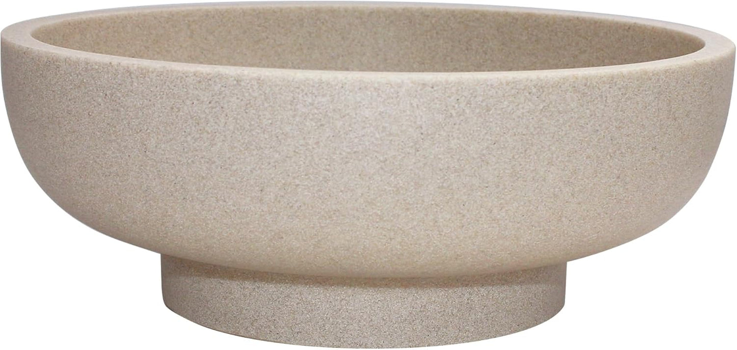 LIN CHUAN Large Decorative Bowl, Fruit Bowl for Kitchen Counter, Modern Resin Bowl for Home Decor, Key Holder for Entry Table, Sand Beige