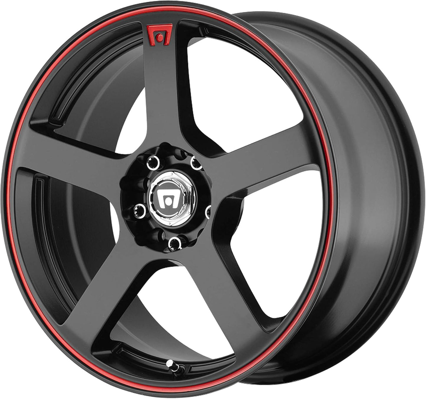16" Inch 5x100/114.3 Wheel Rim MOTEGI MR116 16x7 +40mm Black Red Racing Stripe
