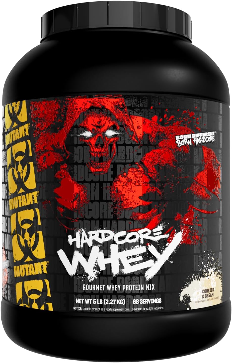 Mutant Hardcore WHEY | 100% Pure Whey Protein | 24g Protein, Fast-digesting whey Protein Isolate Plus whey Protein hydrolysate | 70 Servings | 5 LB | Cookies & Cream