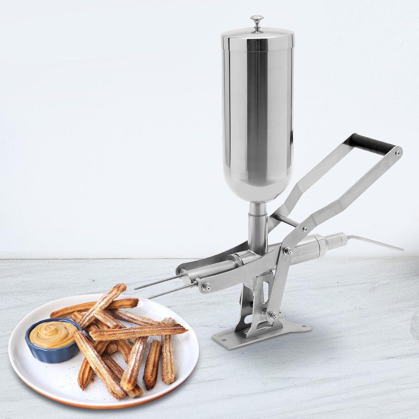 5L Churros Maker Machine, Heavy Duty Donuts Maker Machine Filler Stainless Steel Fruits Donuts Maker for Kitchen Restaurant Bakery Equipment