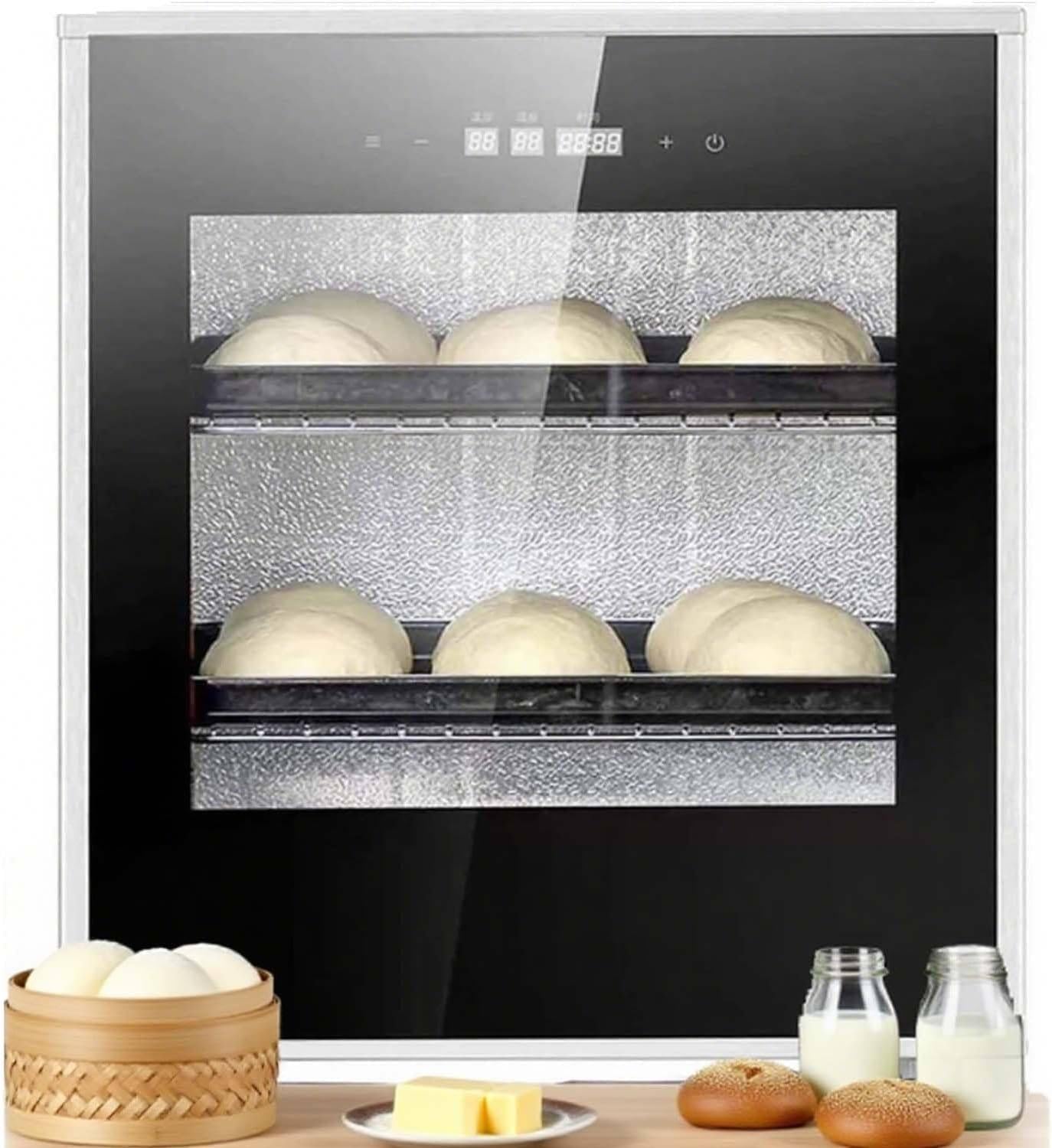 Electric Bread Proofing Box, 40L Electric Dough Proofer, Home Bread Proof Machina with 20 ℃ ~50℃ Temperature, 1 min ~ 24h Timing and 60~90% RH Humidity Control, Compact Fermentation Incubator