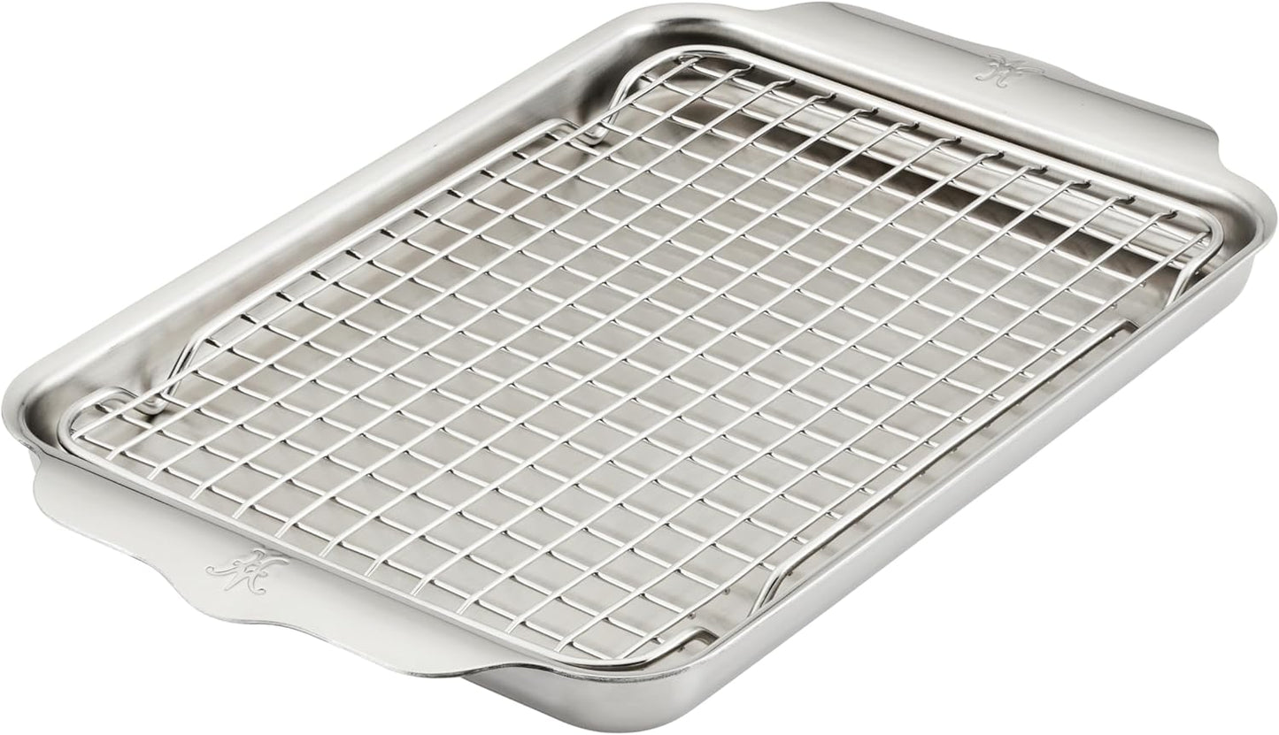 Hestan Provisions OvenBond – 9" x 12.5" Tri-ply Quarter Sheet Pan with Stainless Steel Rack