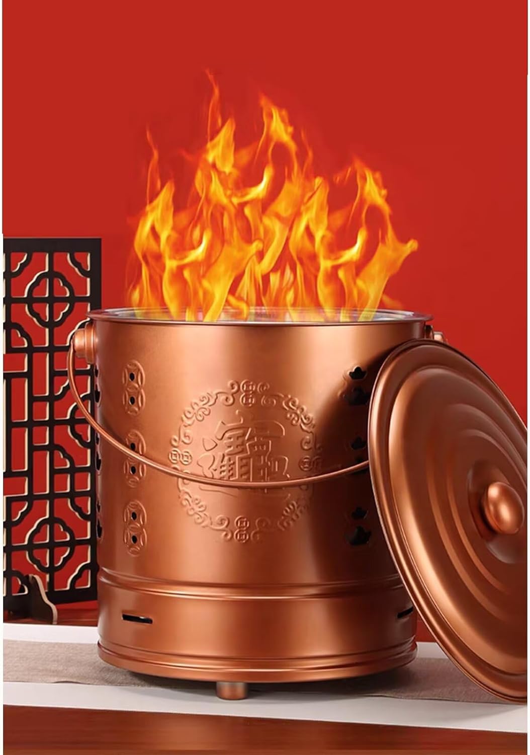 Portable Burn Barrel Stainless Steel Metal Trash incinerator with Fire Hook & Rack Fast-Burning Durable Outdoor Waste Burner for Home, Camping, Yard Trash, Leaves,Paper & Cardboard