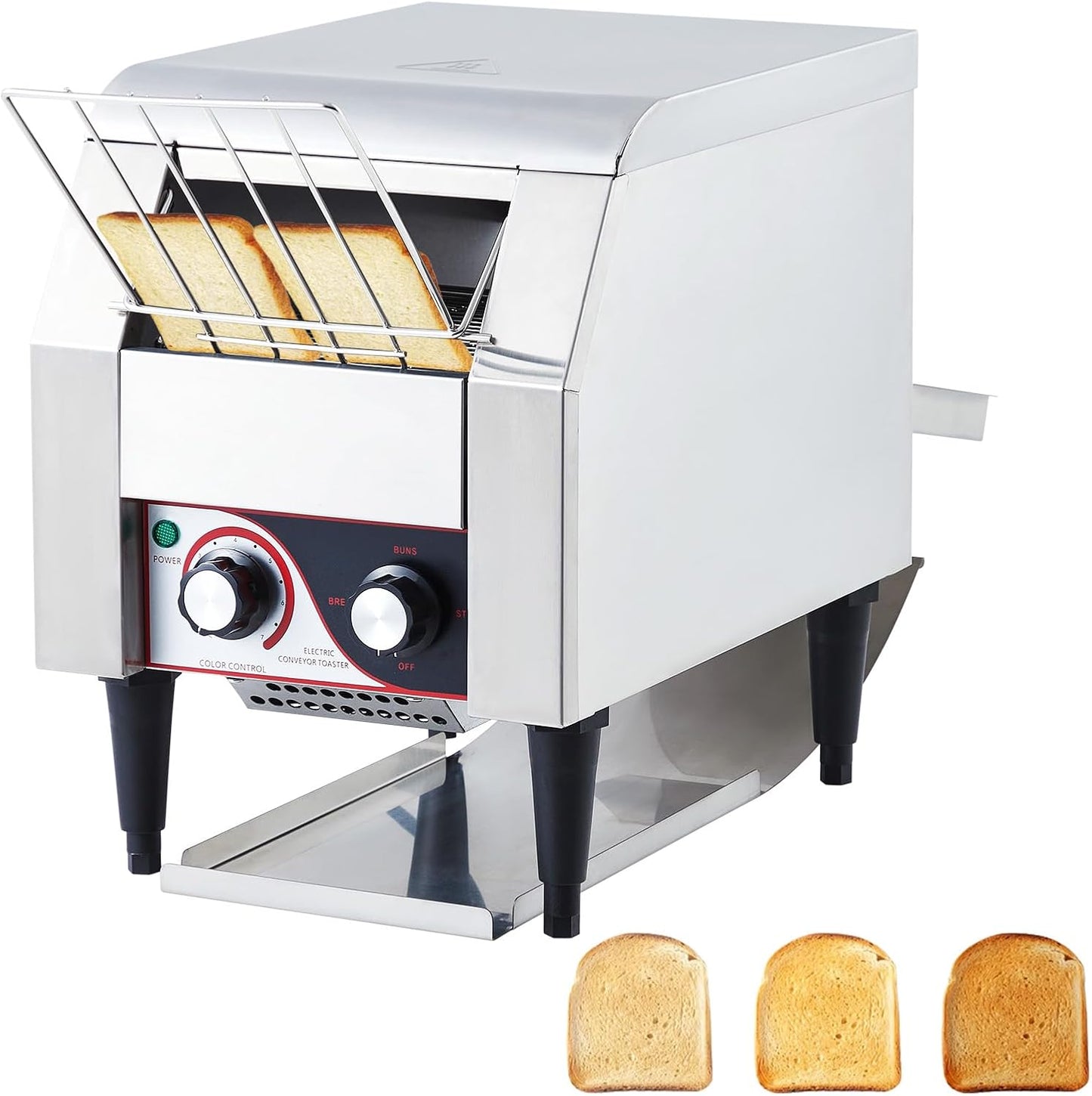 GarveeHome Commercial Toaster Conveyor 150 Slices/H Heavy Duty Industrial Conveyor Toaster Stainless Steel Electric Oven with Dual Heating Tube 7-speed Adjustments for Croissant Bakery Cafe Bagel