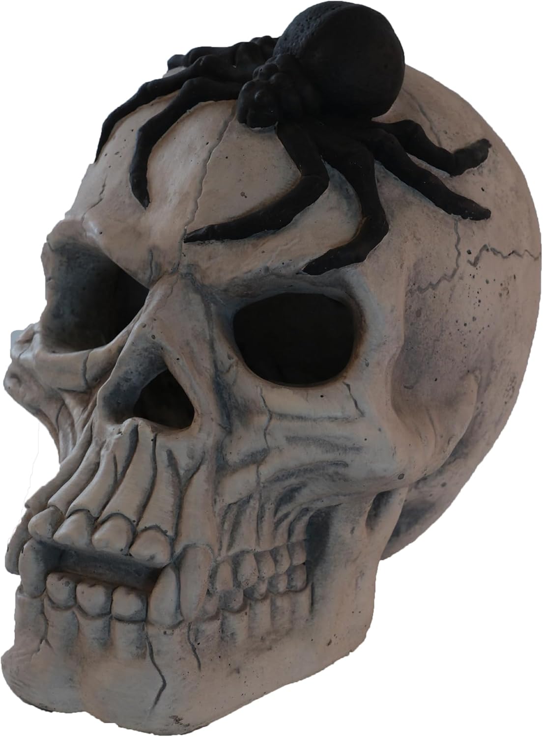Demon Fire Pit Skull 8.7" Fireproof Imitated Human Skull Decoration Gas Log for Indoors Outdoors Campfire,Fireplace, Halloween Party Decor, 1 Pack-Spider