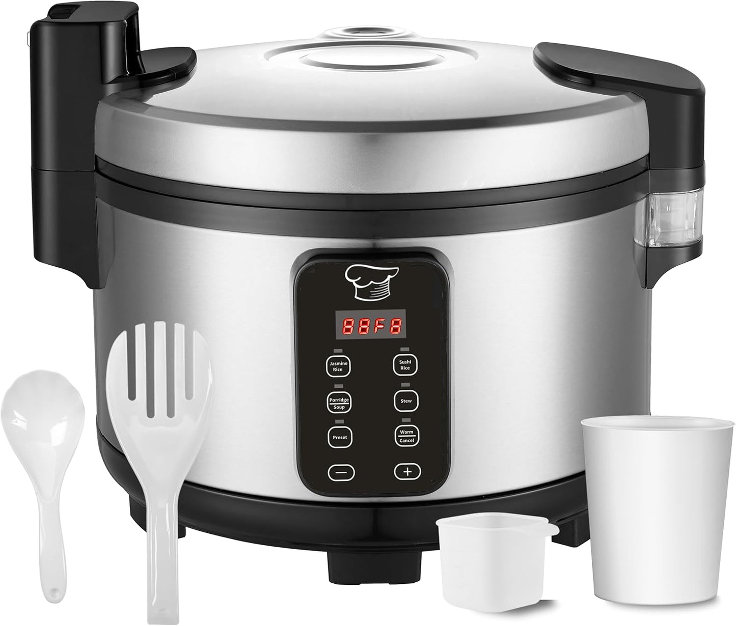 Large 15L Commercial rice cooker 84 cups cooked \/ 32 cups uncooked rice Electiric Rice Cooker & Rice Warmer | Automatic Warm | Stainless Steel | with One-Touch Operation