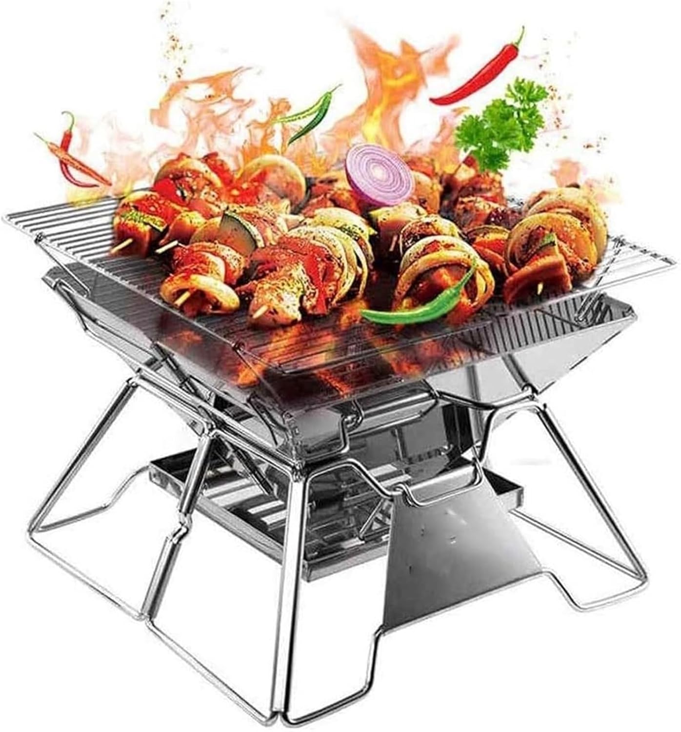 Mini Portable Folding Carbon Grill Outdoor Charcoal Household Grill Stainless Steel Small Grill