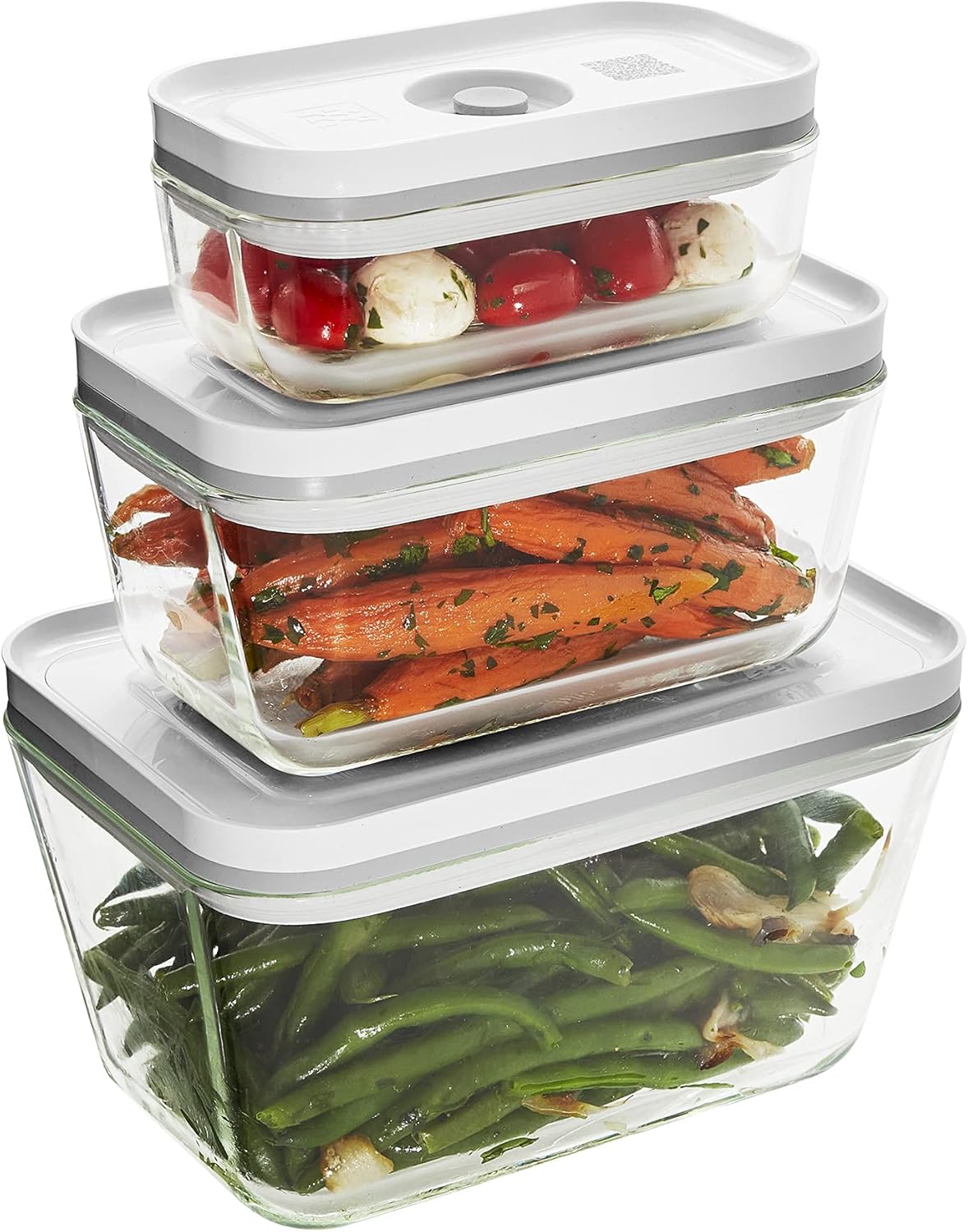 ZWILLING Fresh & Save 3-pc Glass Storage Containers with Lids, Meal Prep Containers, Assorted Sizes