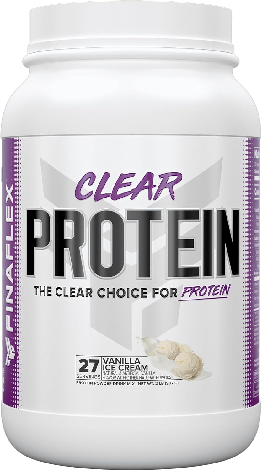 FINAFLEX Clear Protein, Vanilla - 2 lb - Promotes Muscular Performance & Growth - Milkshake-Like Taste - Low Carb, Low Fat & Gluten Free - 27 Servings