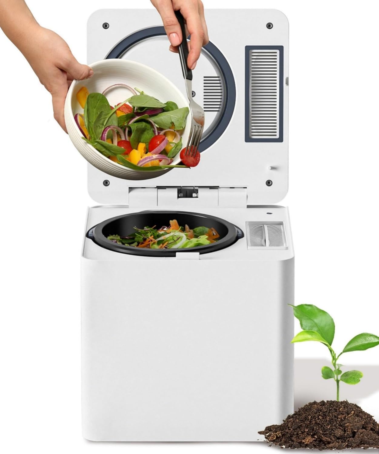 3L Electric Composter for Home, Kitchen Compost Bin for Countertop, Odorless\/Auto-Clean\/LED Display, One-Touch Composting to Handle Daily Household Food Waste.