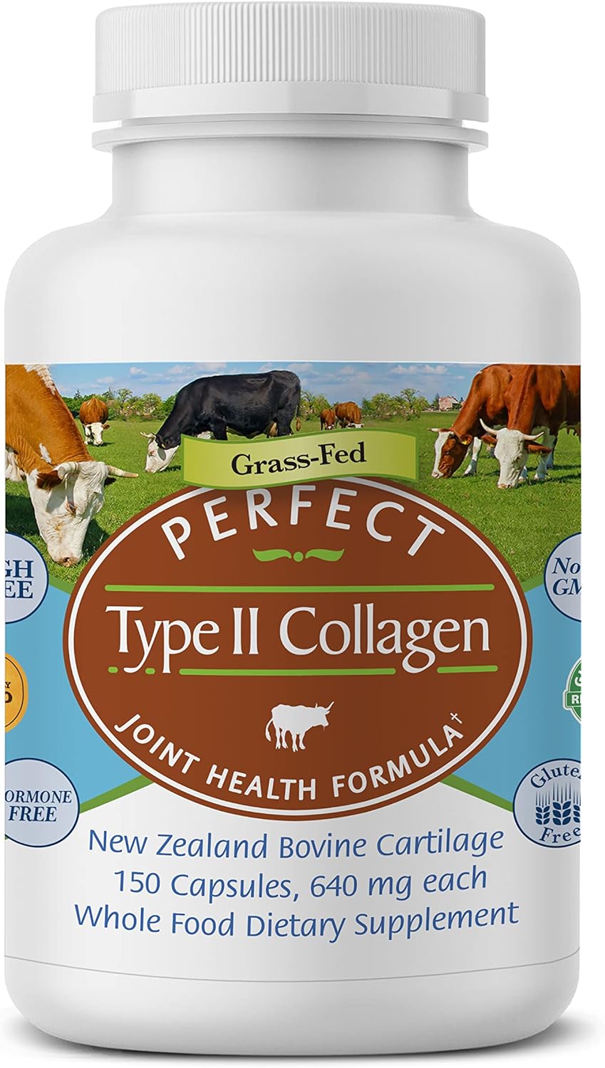 Perfect Supplements – Perfect Type II Collagen – 150 Capsules – All Natural Type II Collagen – Pasture Raised – Joint Health Support