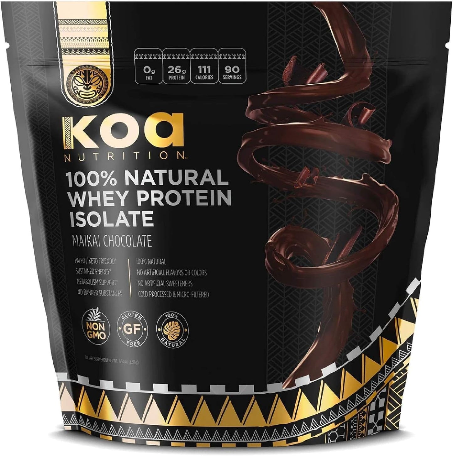 KOA Warrior Whey Protein Isolate | Performance Driven, Pure Protein Isolate with BCAAs and No Artificial Flavors or Sweeteners - Chocolate - 6lb Bag