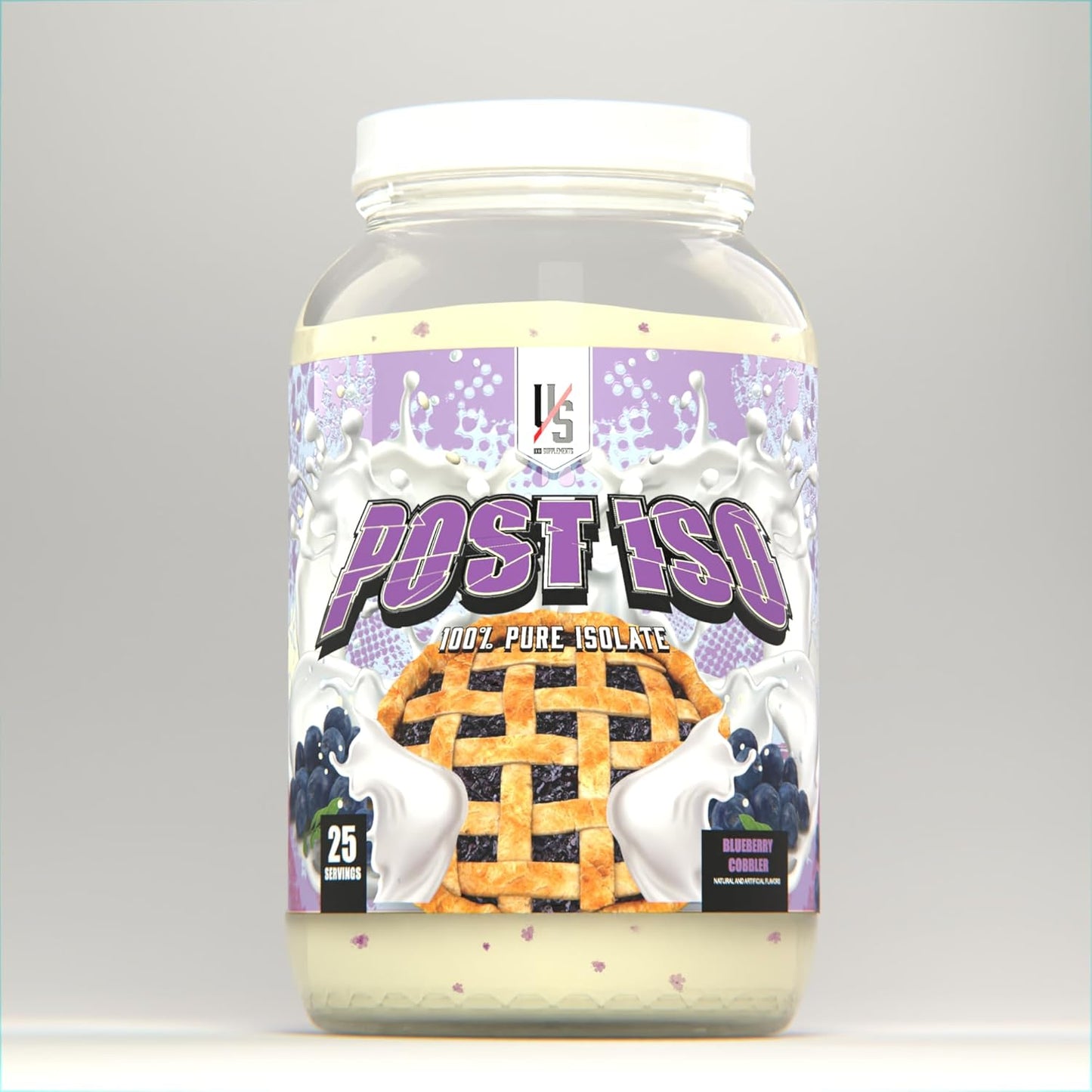 UXO Supplements: Post ISO, 100% Protein Isolate, 24g of Protein, Amazing Flavors, Smooth Consistency, Digestive Enzymes, 25 Servings. (Blueberry Cobbler)