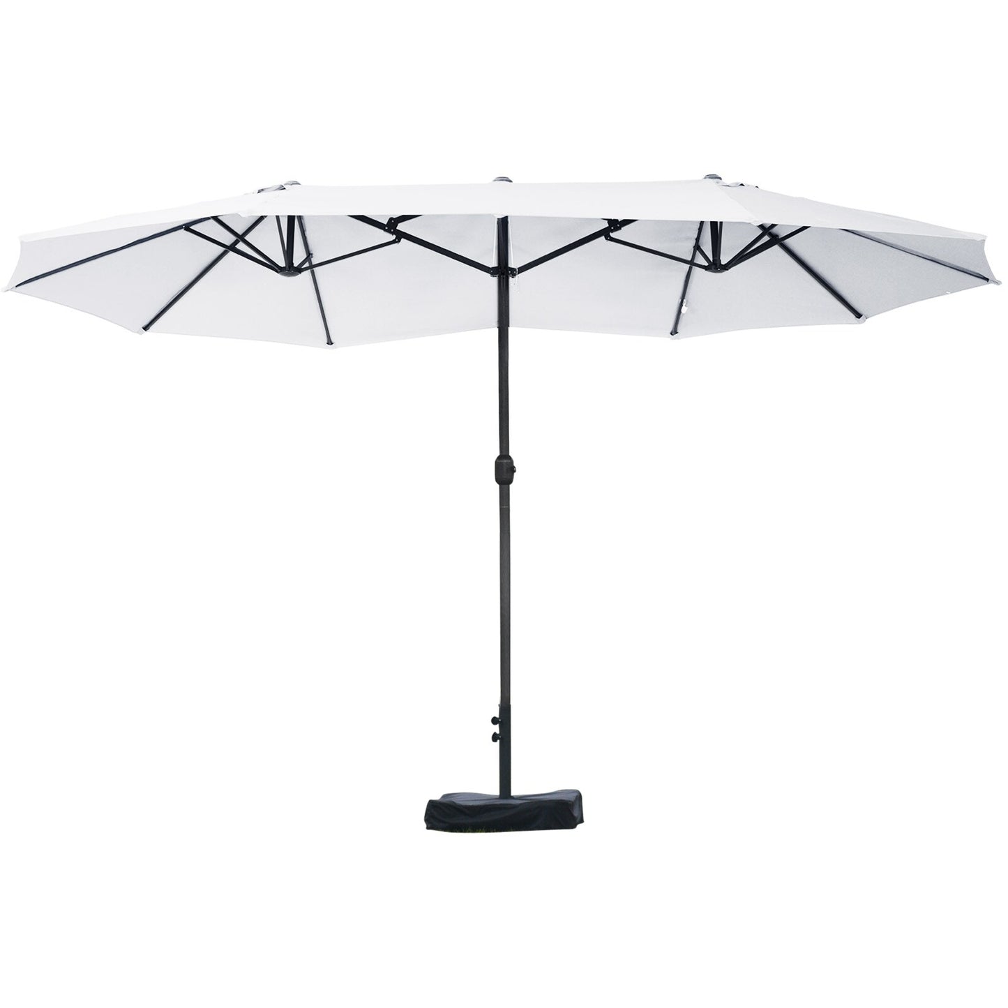 ZAKLOOP 15.1-ft Steel Beige No-tilt Market Patio Umbrella