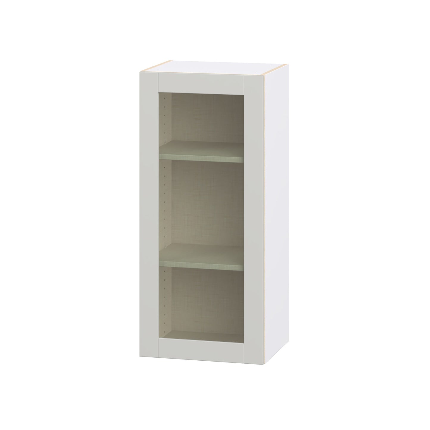 Hugo&Borg Charlesberg 18-in W x 40-in H x 14-in D Light Gray Wall Fully assembled Cabinet Glass Panel