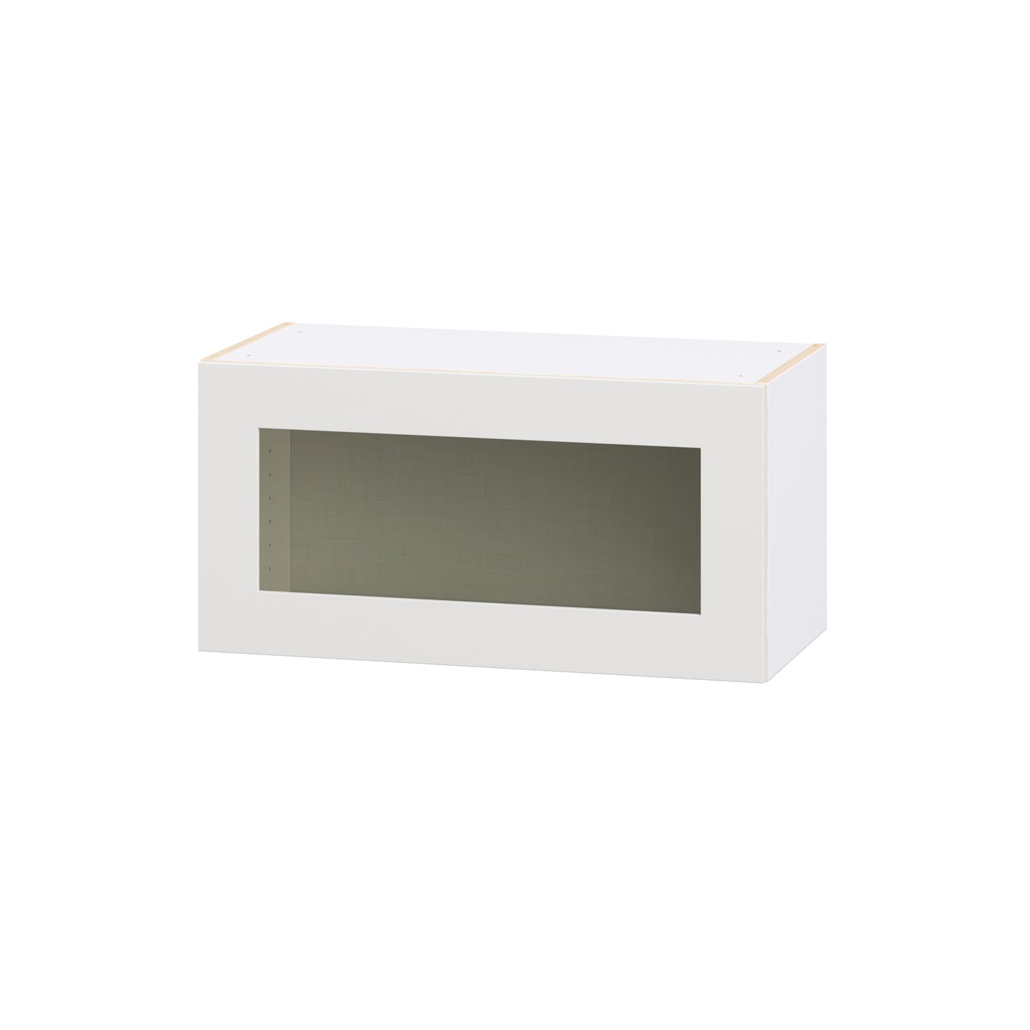 Hugo&Borg Jolie 30-in W x 15-in H x 14-in D Warm White Wall Fully assembled Cabinet Glass Panel