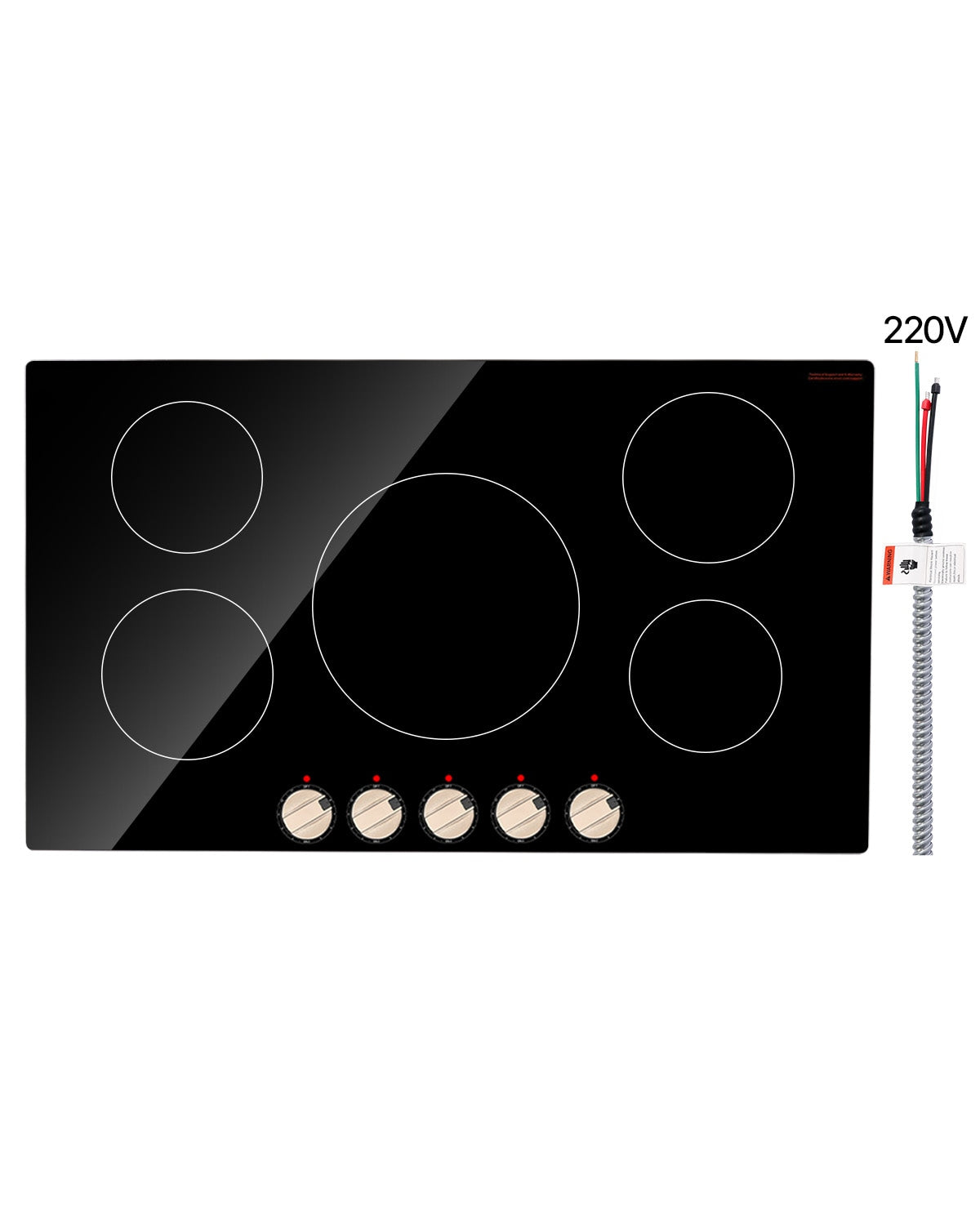 VEVOR Induction Cooktop 36-in 5 burners Black Induction Cooktop