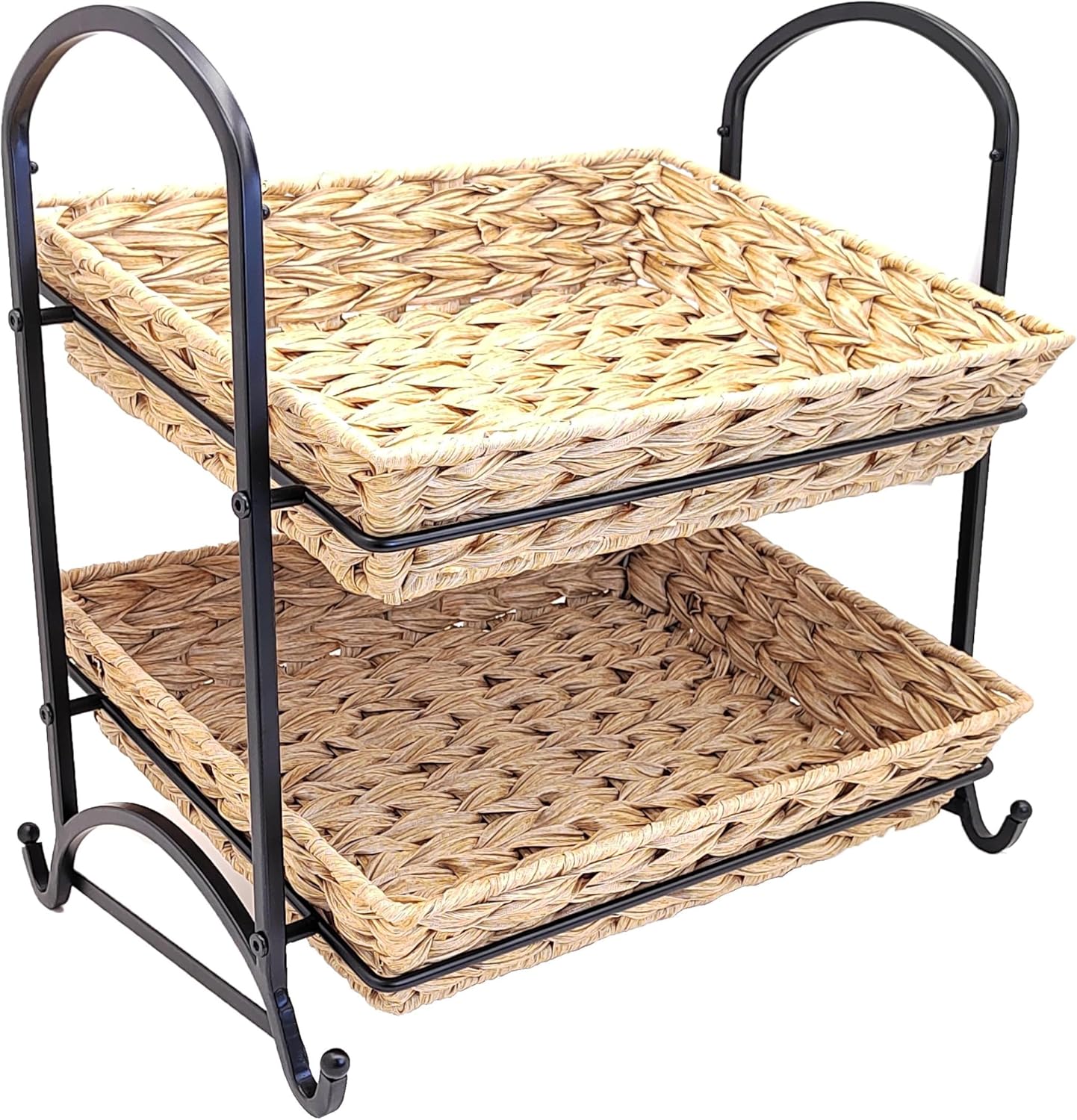 Stackable Candy Display Rack with Rattan|Stackable Candy Organizer|Multi-Function Snack Rack&Shelf for Chips |Perfect Display Solution for Stores (Medium)